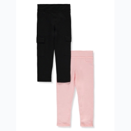 Toddler Girl 2pc Black & Pink Legging Set