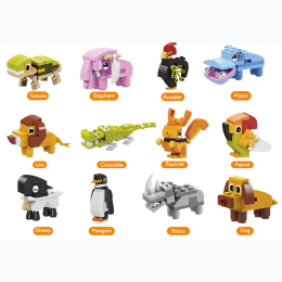 Mini Building Block Toy - Animal Kingdom - Styles Will Vary