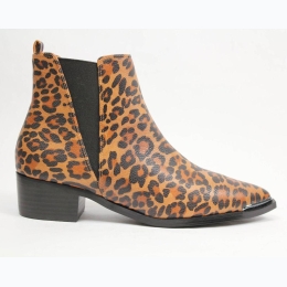 Women's A-Rider Camel Leopard Chelsea Style Booties