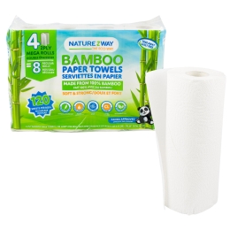 NatureZWay 2-Ply Bamboo Paper Towels - 4 pk