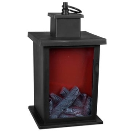 Large Flame Effect Style Lantern with Hanging Loop