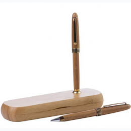Alex Navarre™ Durable Bamboo Ballpoint Pen and Pencil Set