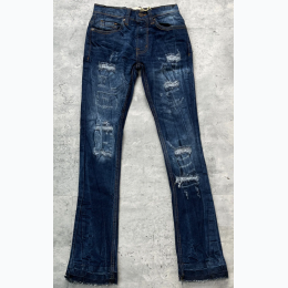 Boy's Worn Down Stacked Jeans