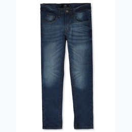Boys True Indigo Whiskered Denim Jeans in Medium Wash