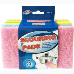 5Pk Multicolor Scouring Pads