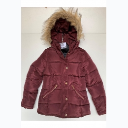 GIRLS WEATHER PROOF BOMBER JACKET WITH FAUX FUR TRIM HOOD