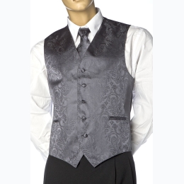 Men's Vesuvio Napoli Paisley Design Vest & Tie Set - 3 Color Options