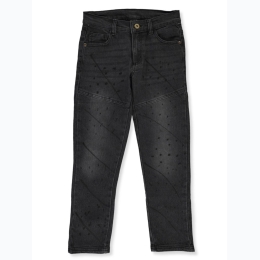 Boys' Paint Splatter Jeans by Quad Seven - Black on Charcoal