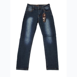 Girl's Y&F Skinny Stretch Denim Jeans in Dark Wash