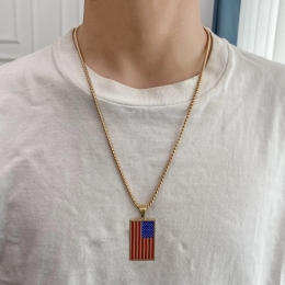 Patriotic Flag Pendant Necklace - 2 Styles