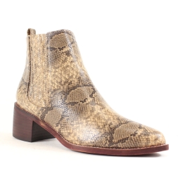 Women's A-Rider Snakeskin Chelsea Style Ankle Bootie - Sun Brown