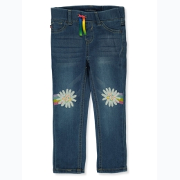 Toddler Girl Vigoss Embroidered Rainbow & Sequin Flower Patch Denim Jeans