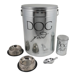 Pet Essentials 5pc Dog Food Container Set w/ Bowls & Scoop - 3 Color Finish Options