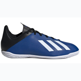 Boy's Adidas Youth X 19.4 Indoor Soccer Shoe in Blue - Size 2.5