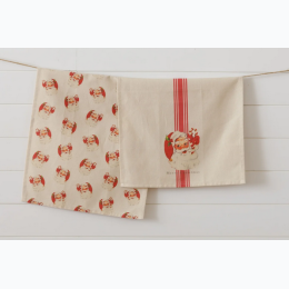 Tea Towel 2Pack - Vintage Santa