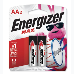 Energizer MAX Alkaline AA Batteries, 1.5V, 2/Pack