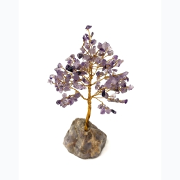Amethyst Gemstone Copper Wire Tree - 160ct Chip - 7" H