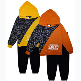 Boy's Sizes 4 - 7 S1OPE Legend Screen Pull On Spliced Fleece Top and Jogger - 2 Color Options