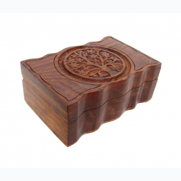 Tree of Life Carved Wood Box - Limited Edition - 4" x 6"