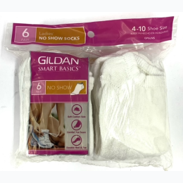 Gildan Half Cushion No Show Socks - 6 Pack - Slightly Irregular
