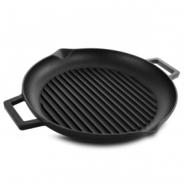 Gibson Addlestone 12"  Preseasoned Cast Iron Grill Pan w/ Dual Pouring Spouts