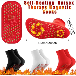 1 Pair - Unisex Self Heating Tourmaline Socks – Heated Socks - 3 Color Options