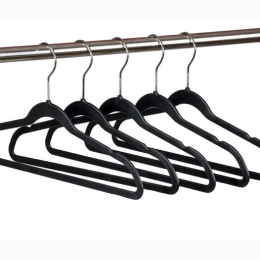 Kids Plastic Hanger with Swivel Hook - 10 Pack in Black