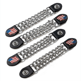 Diamond Plate 4-Piece Vest Extender Set with Colored USA Flag