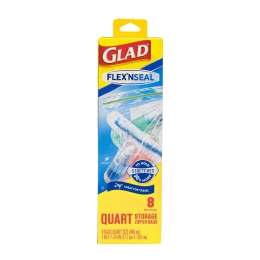 Glad Flex & Seal Quart Storage Bags - 8ct